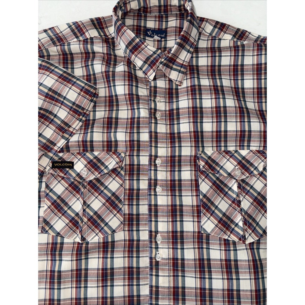 Volcom Brand Jeans Collectable Plaid Short Sleeve Shirt - Men's M Vtg Skater EUC